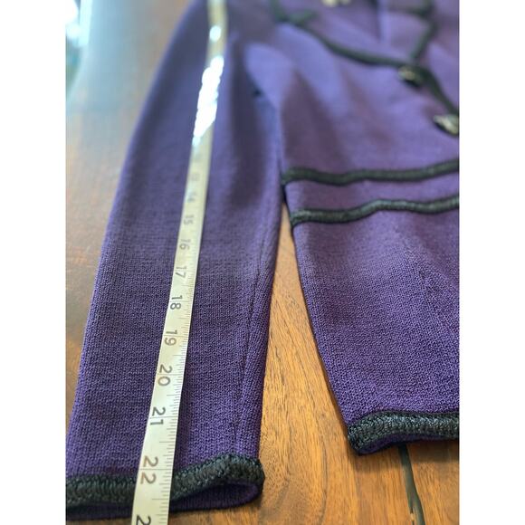 J.S.S knitwear suit small purple 3pcs pants tank jacket wool / viscous classic - Picture 15 of 16